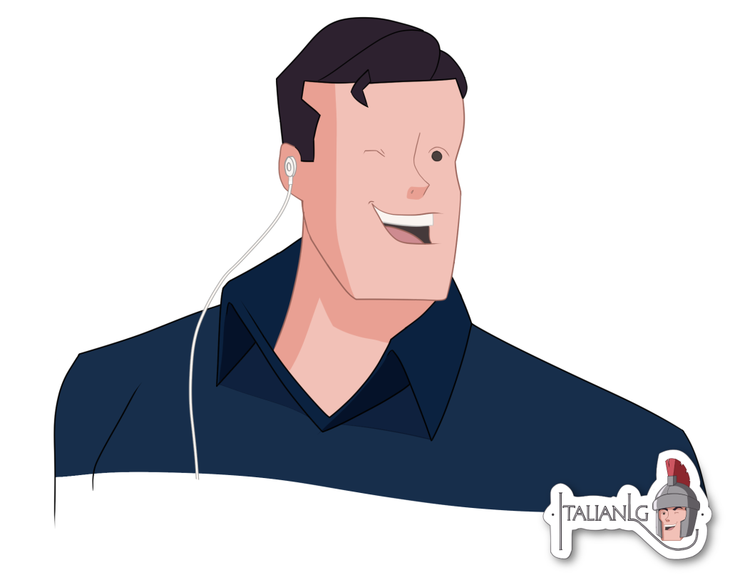 Man with headphones cartoon