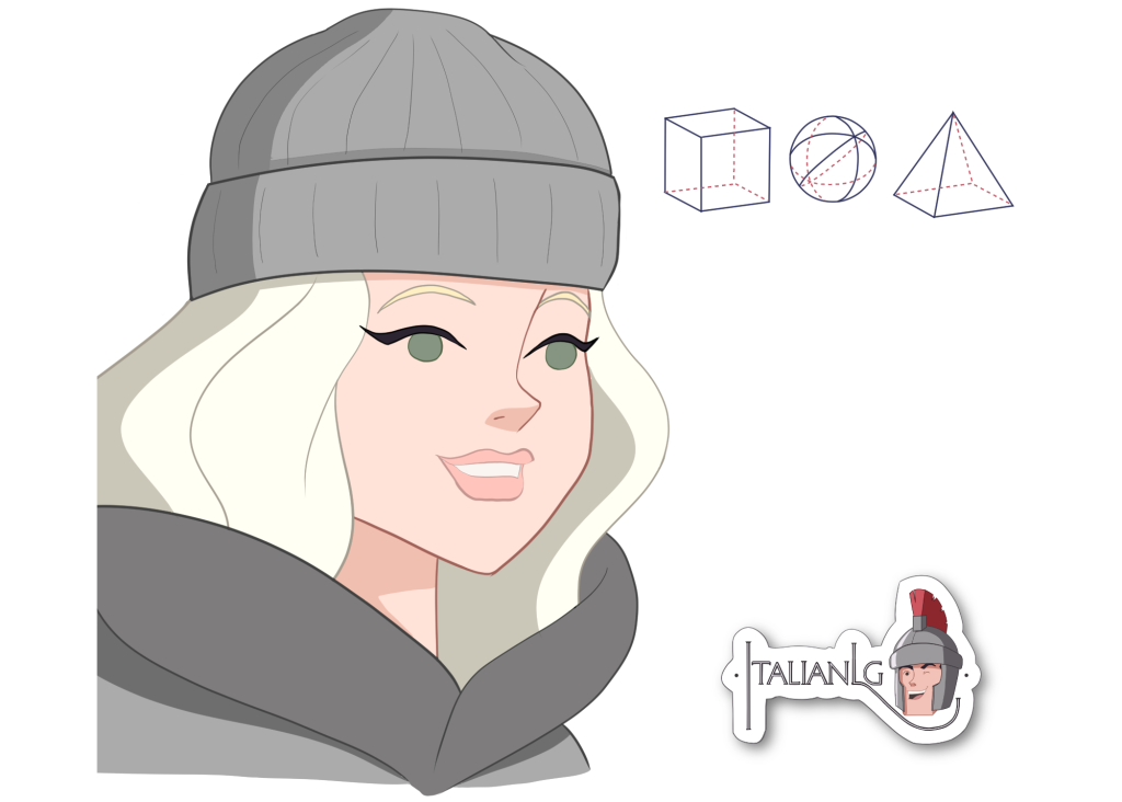 Woman with winter clothes cartoon