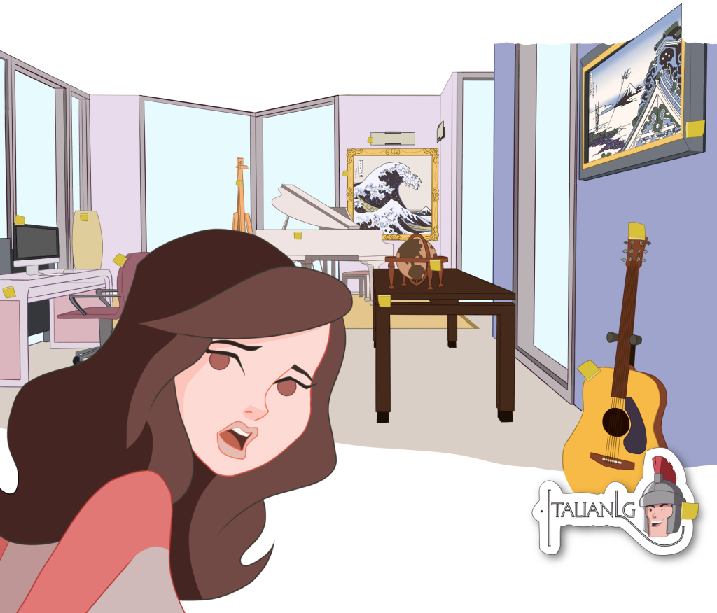 Post-it notes around all the house cartoon