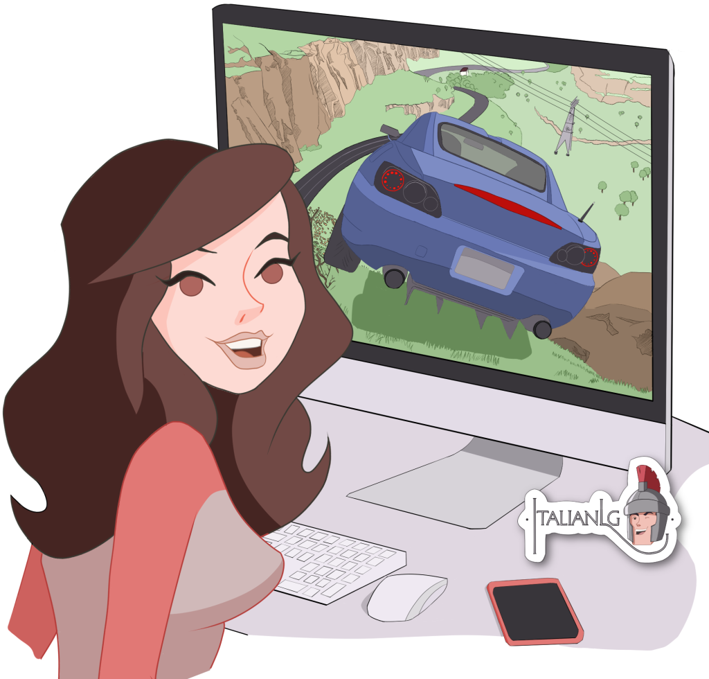 Woman watching movies cartoon