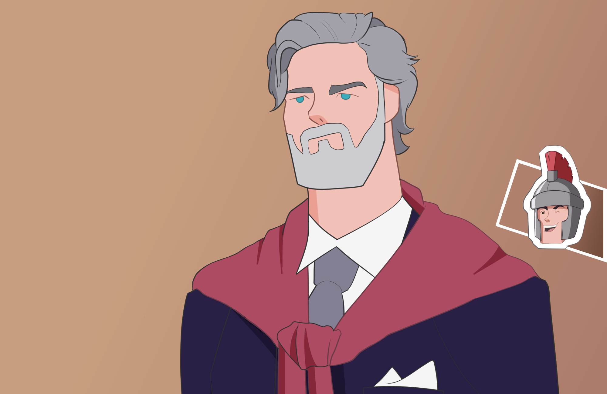 Cool_Old_man in nice suit cartoon
