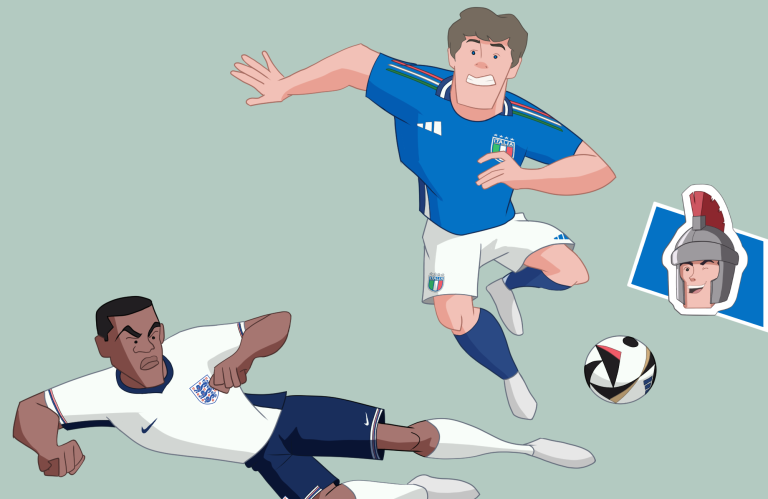 Eng vs Ita cartoon