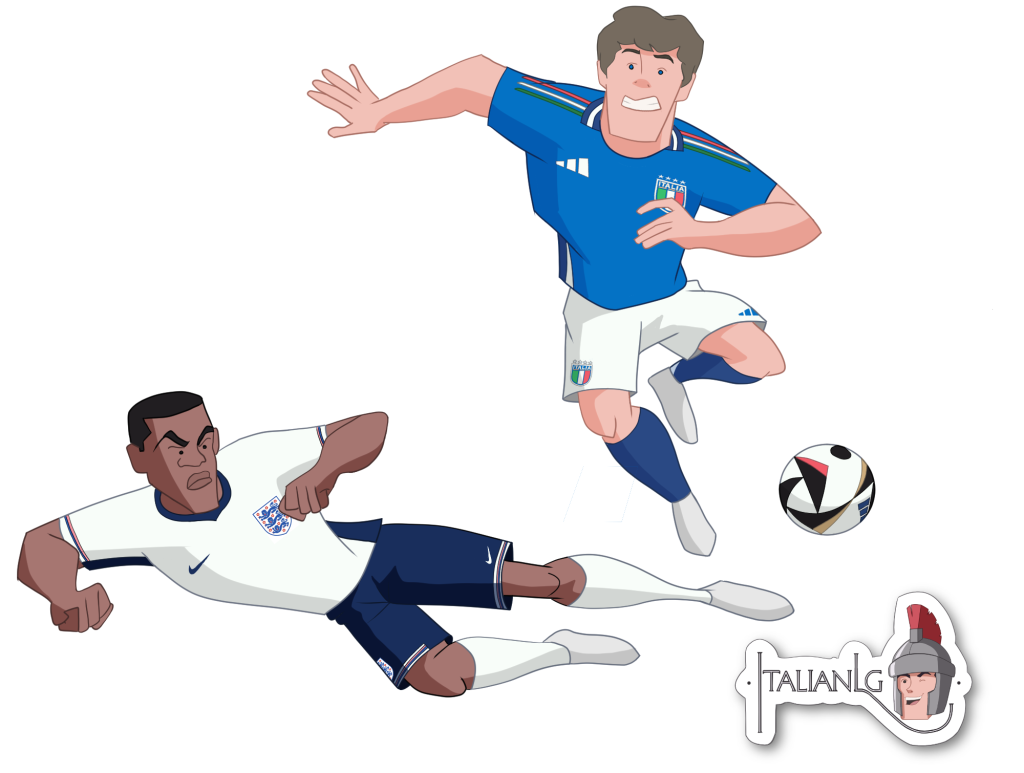 Eng vs Ita soccer cartoon
