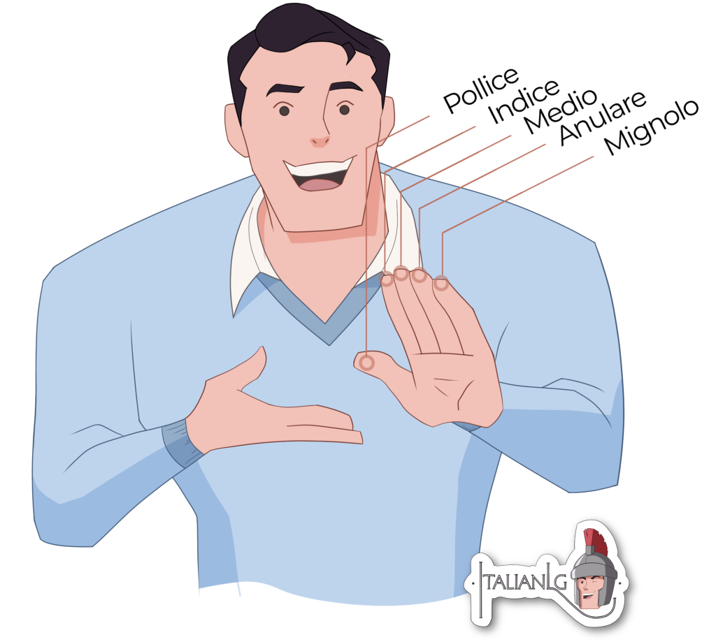 Names of fingers in Italian cartoon