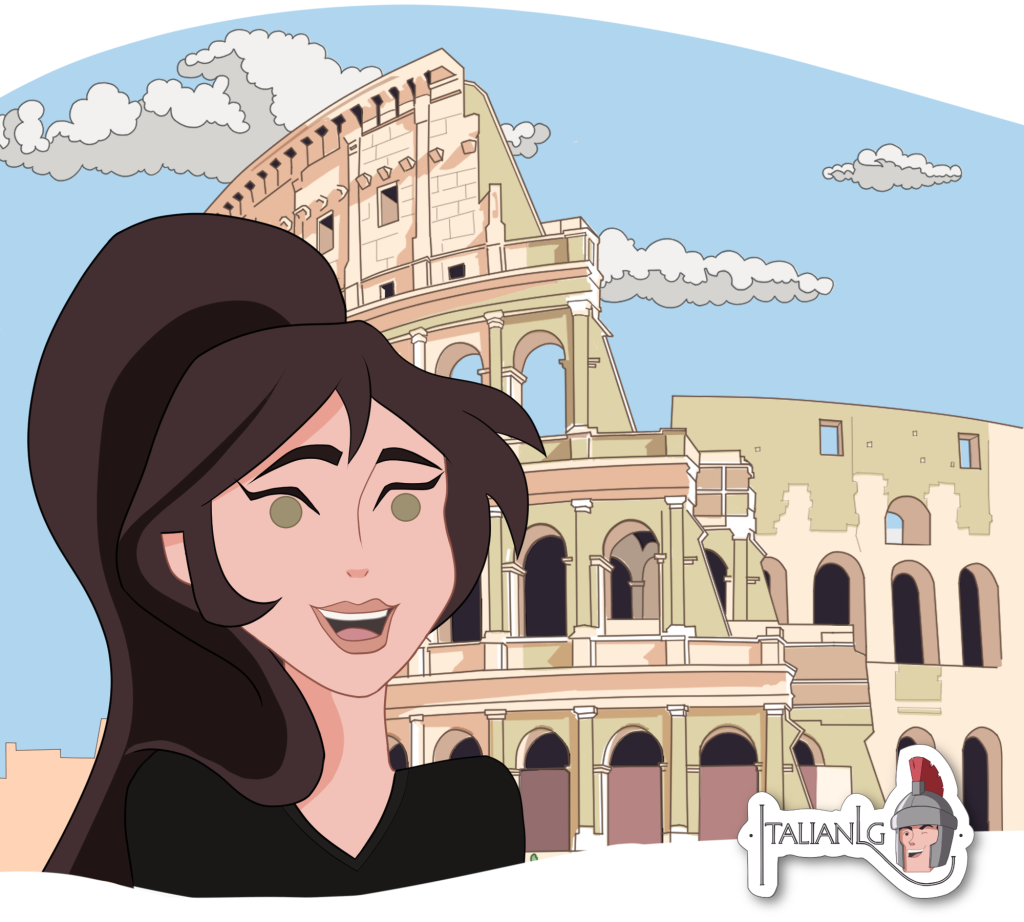Girl In Italy cartoon