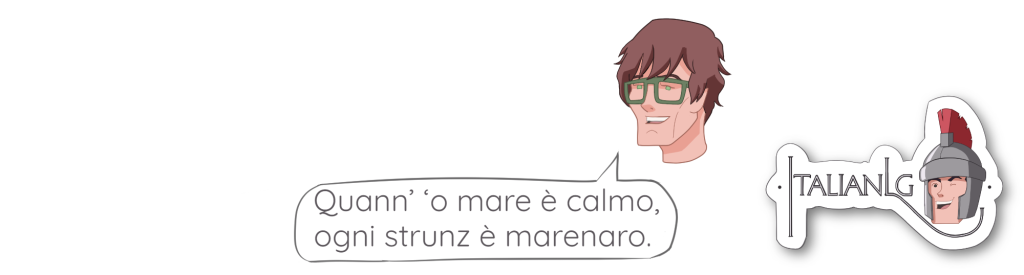 Man saying Napoletano language phrase cartoon