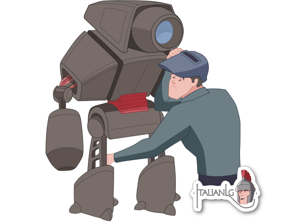 Robotic Welder Operator cartoon