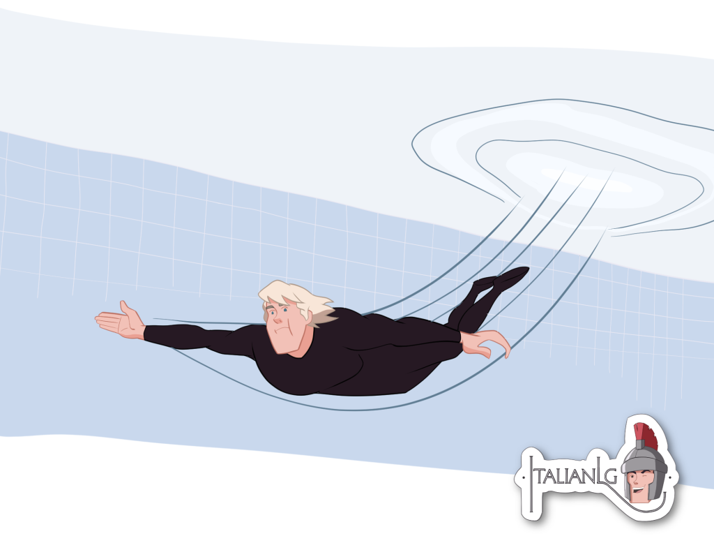 Man diving into Pool cartoon